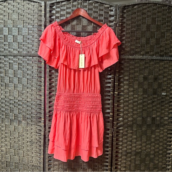 Ramy Brook Orly mini dress in Punch Smocked waist pink - Picture 2 of 8